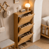 Tulsa Natural Solid Rubber Wood Shoe Cabinet