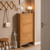 Tulsa Natural Solid Rubber Wood Shoe Cabinet