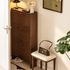 Tulsa Solid Rubber Wood Shoe Cabinet in Walnut Colour