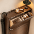 Tulsa Solid Rubber Wood Shoe Cabinet in Walnut Colour