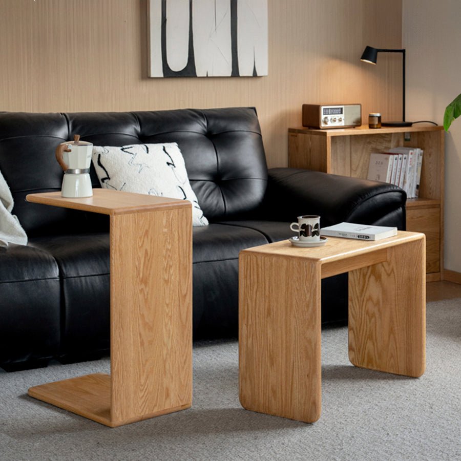 Valencia Solid Oak C - Shape Side Table | Oak Furniture Store