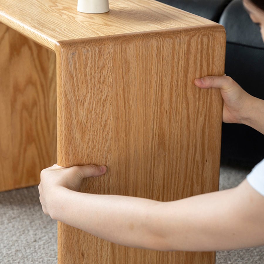 Valencia Solid Oak C - Shape Side Table | Oak Furniture Store