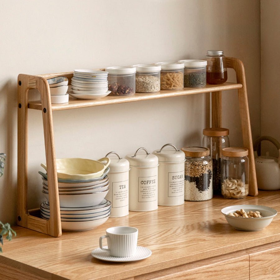 Velten Solid Oak Desktop Shelf | Oak Furniture Store