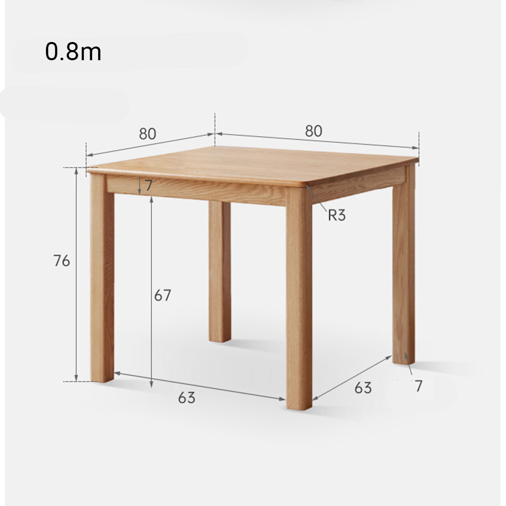 Venice Natural Solid Oak Square Dining Table