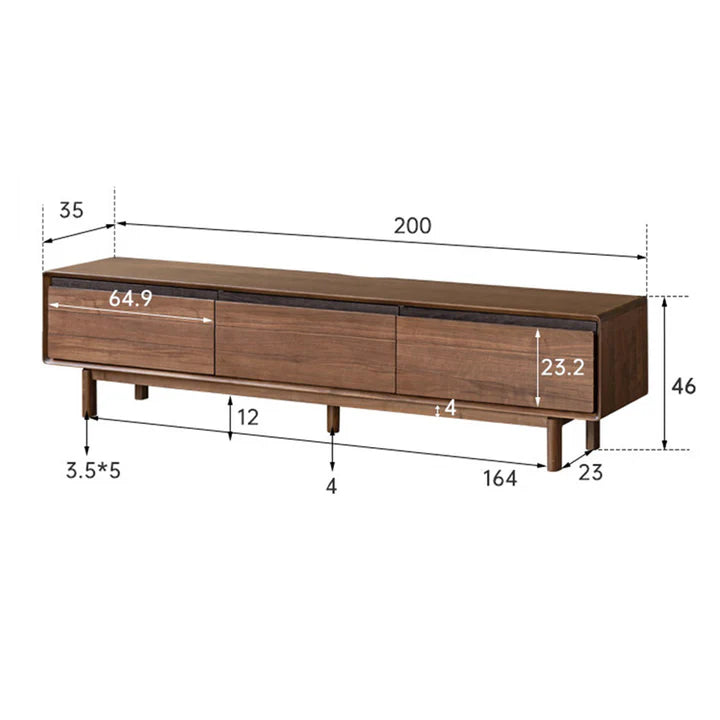 Viano Natural Solid Walnut Entertainment Unit
