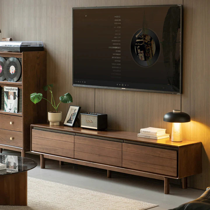 Viano Natural Solid Walnut Entertainment Unit