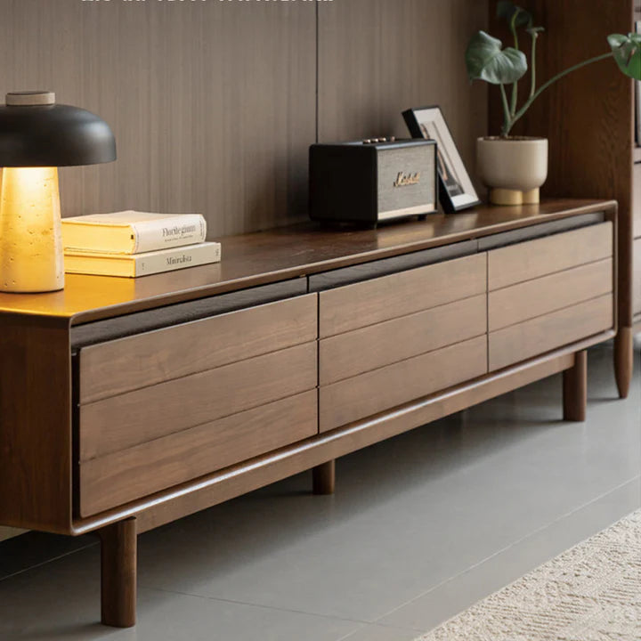 Viano Natural Solid Walnut Entertainment Unit