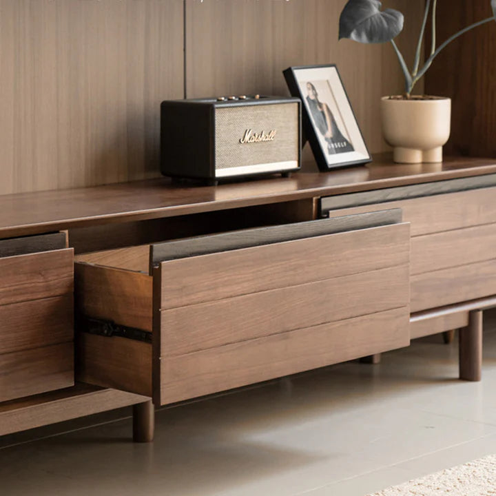 Viano Natural Solid Walnut Entertainment Unit