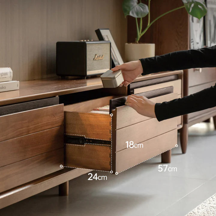 Viano Natural Solid Walnut Entertainment Unit