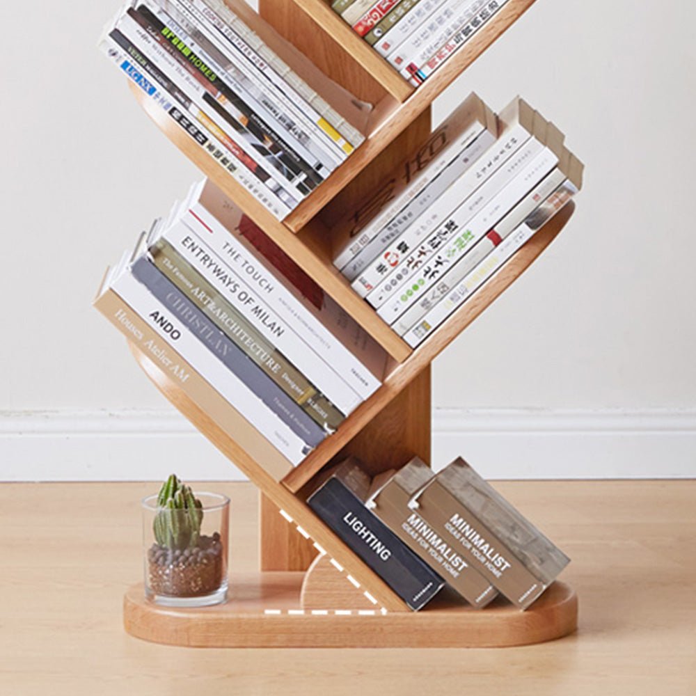 Vikten Natural Solid Oak Tree - Shaped Bookcase | Oak Furniture Store