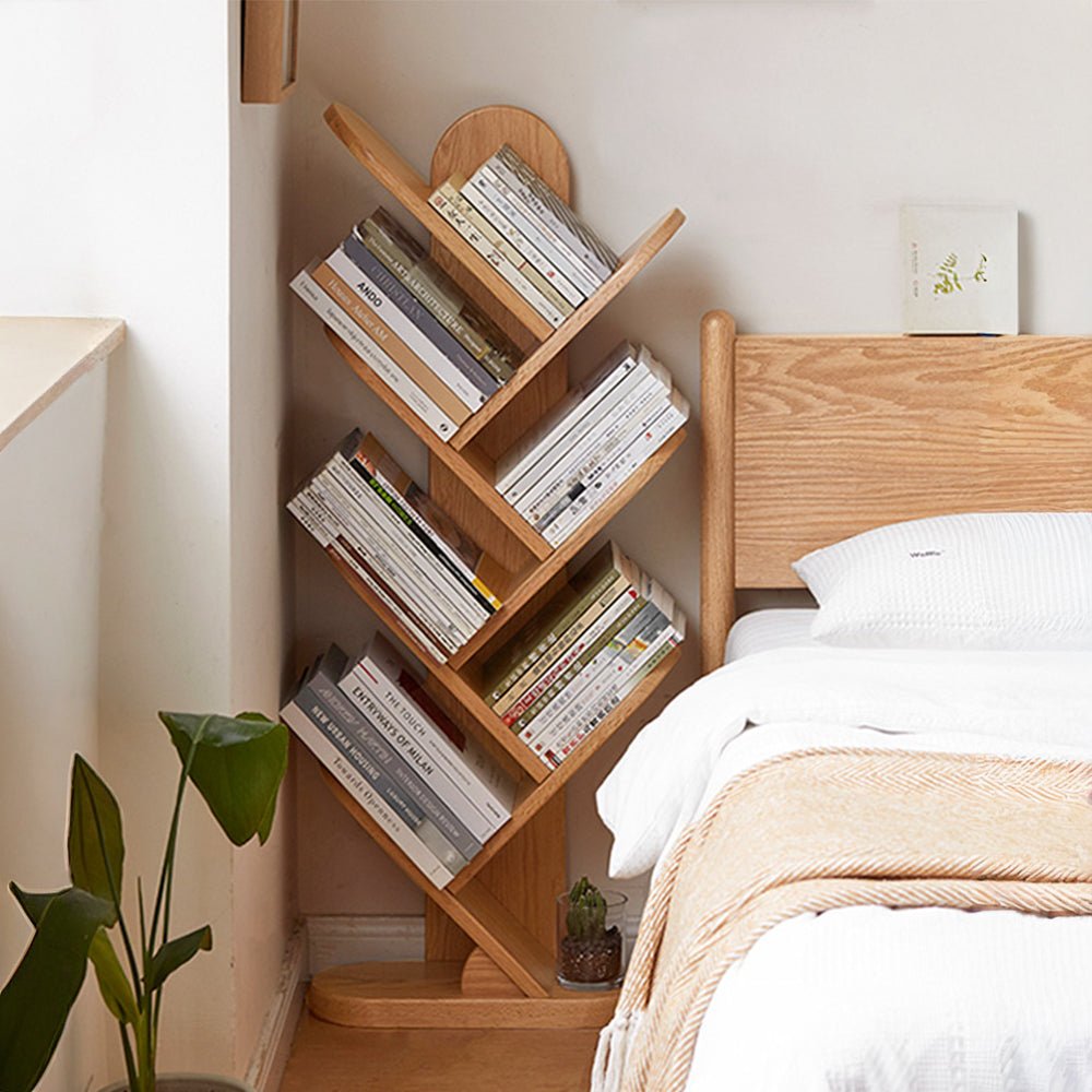 Vikten Natural Solid Oak Tree - Shaped Bookcase | Oak Furniture Store