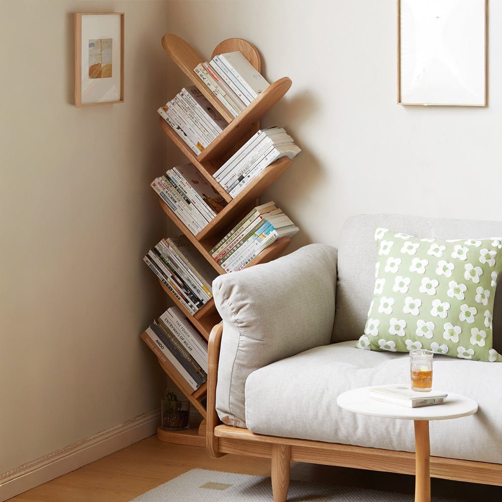 Vikten Natural Solid Oak Tree - Shaped Bookcase | Oak Furniture Store