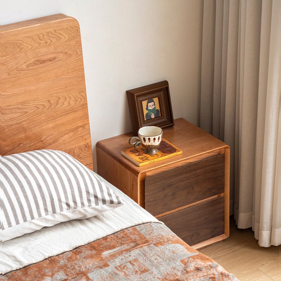 Viviez Colour Matching Floor Standing Bedside Table | Oak Furniture Store