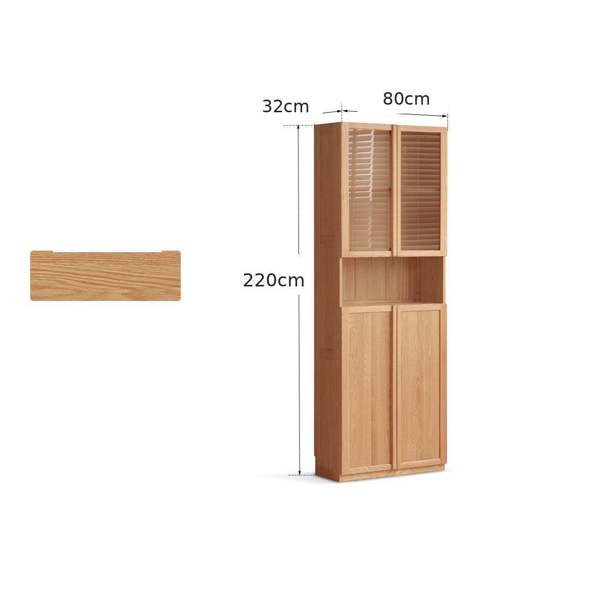 Waco Natural Solid Oak Display Bookcase Cabinet