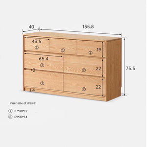 Warburg Natural Solid Oak 3 Over 4 Chest Drawers - Oak Furniture Store