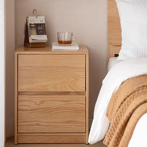 Warburg Natural Solid Oak Bedside Table - Oak Furniture Store