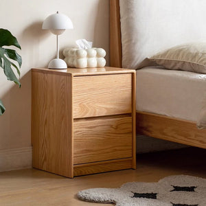 Warburg Natural Solid Oak Bedside Table - Oak Furniture Store