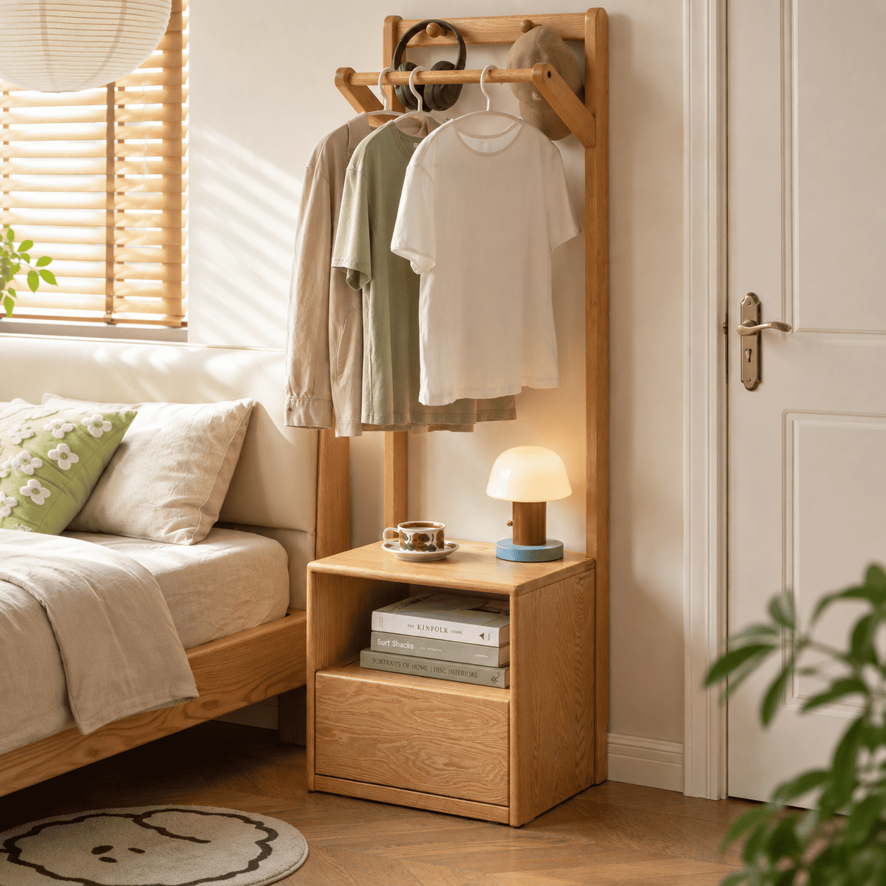 Warburg Natural Solid Oak Coat Rack