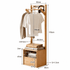 Warburg natural solid oak coat rack dimension image showing 170cm height, 50cm width and 40cm depth