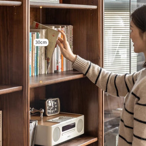 Warburg Natural Solid Walnut Bookcase - Oak Furniture Store