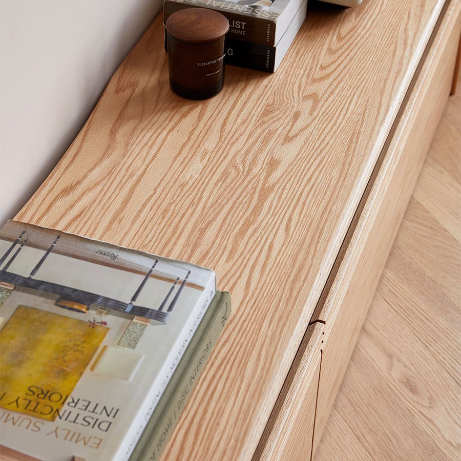 Warburg Solid Oak Floor Standing Entertainment Unit with LED Light | Oak Furniture Store