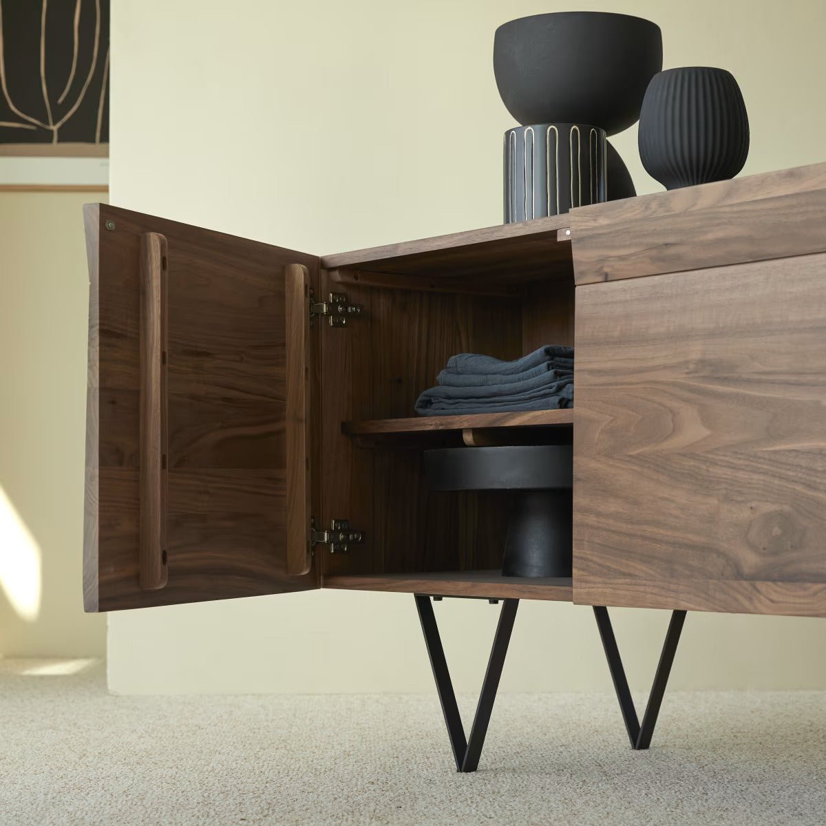 Wiltz Natural Solid Walnut Sideboard