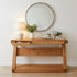 Zetland Natural Solid Oak Console Table with warm timber texture and bold solid wood frame