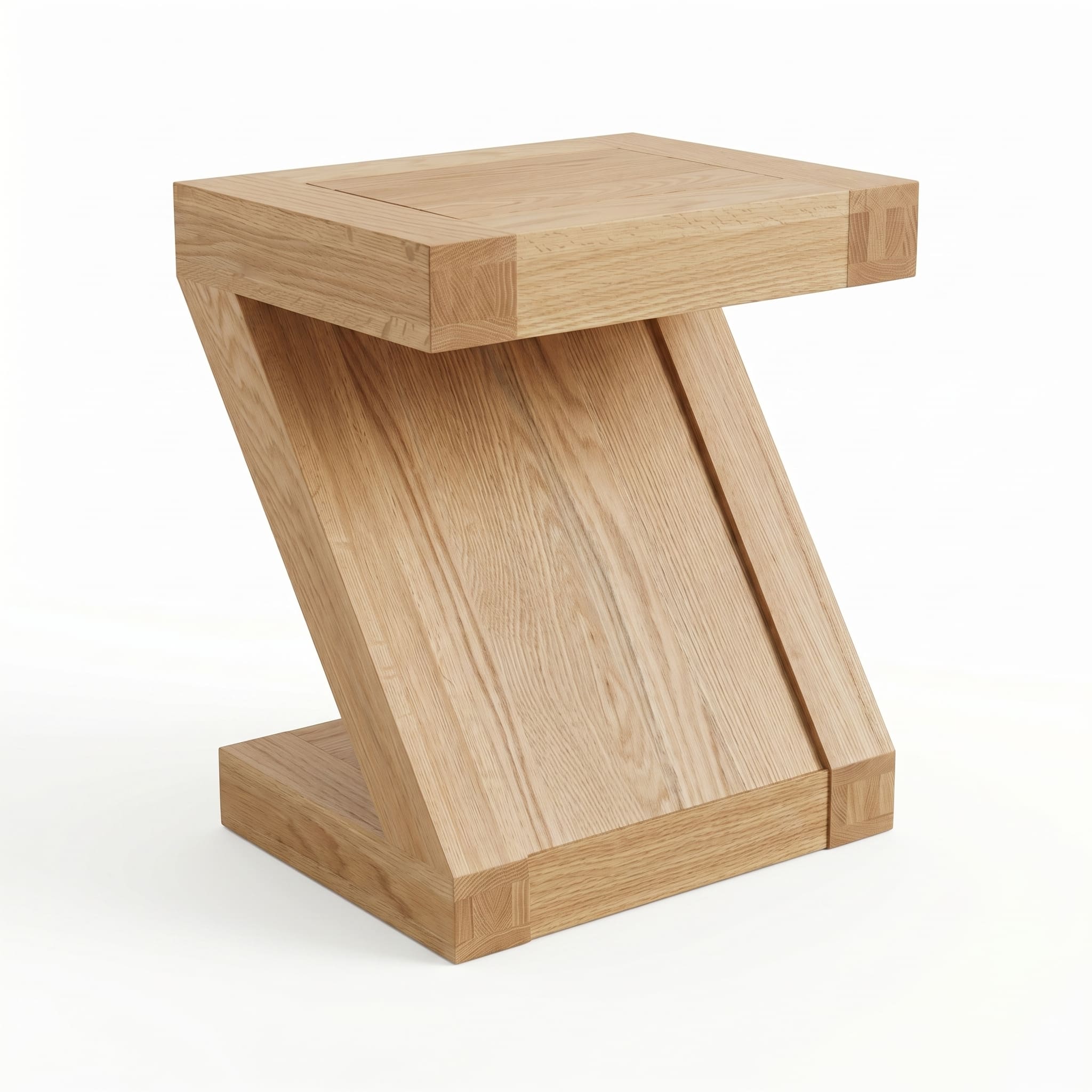 Natural solid oak lamp table with bold timber frame and warm oak grain finish