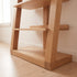 Natural solid oak large bookshelf with open shelves for books, plants, and decorative storage