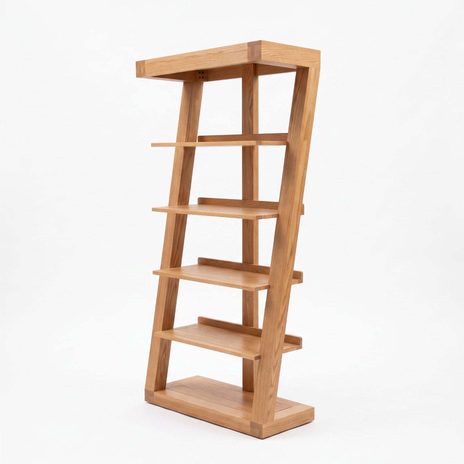 Zetland oak bookshelf with warm natural wood grain for living room and home office storage