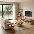 Zetland solid oak entertainment unit with clean lines, natural grain, and spacious low-profile design