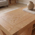 Solid oak large entertainment unit with bold timber frame and angled leg design