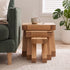 Compact solid oak side table set for sofa, lounge chair, and everyday living room use