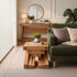 Space-saving solid oak nesting side tables with natural oak grain and sturdy timber construction