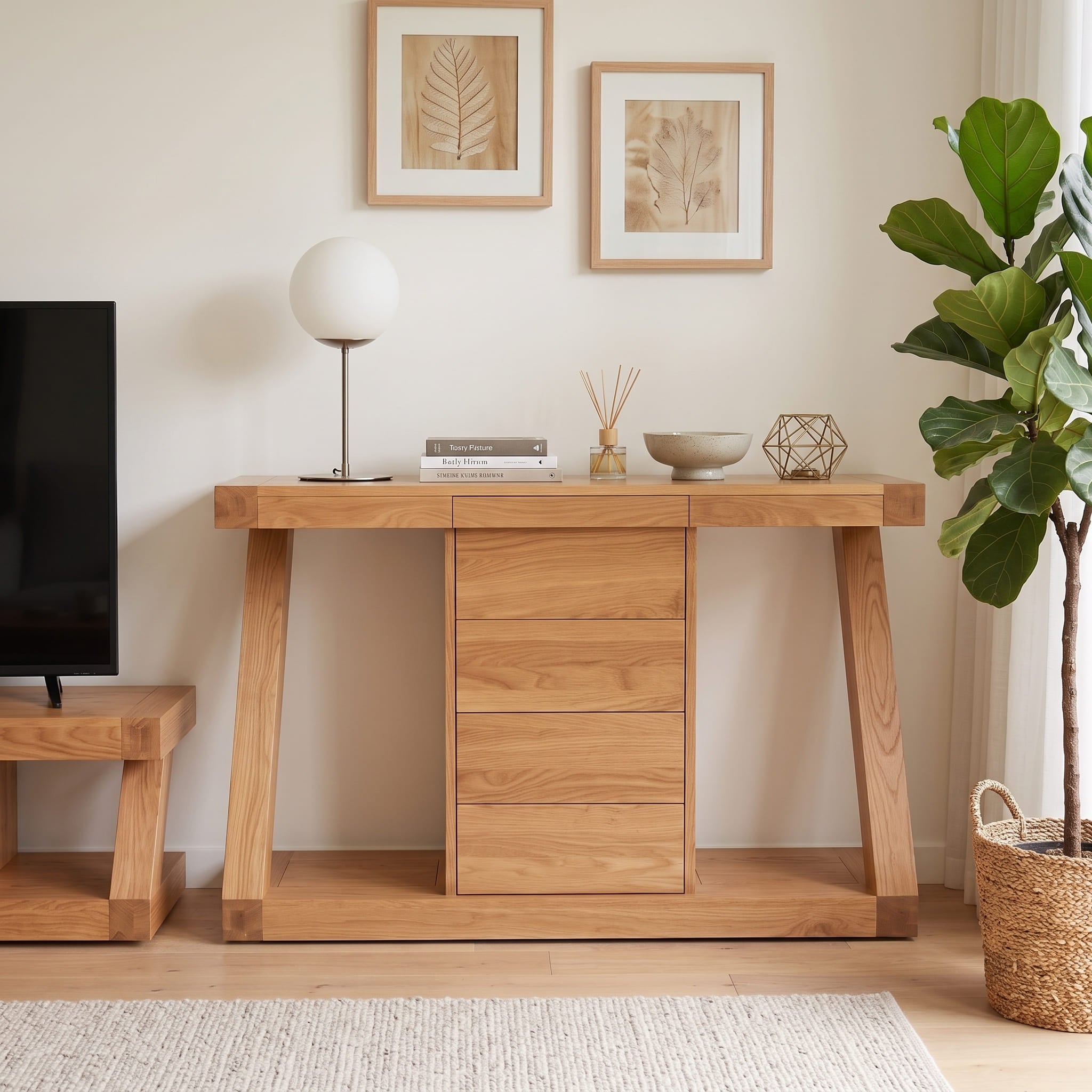 Zetland oak sideboard cabinet with timeless natural finish for modern family homes