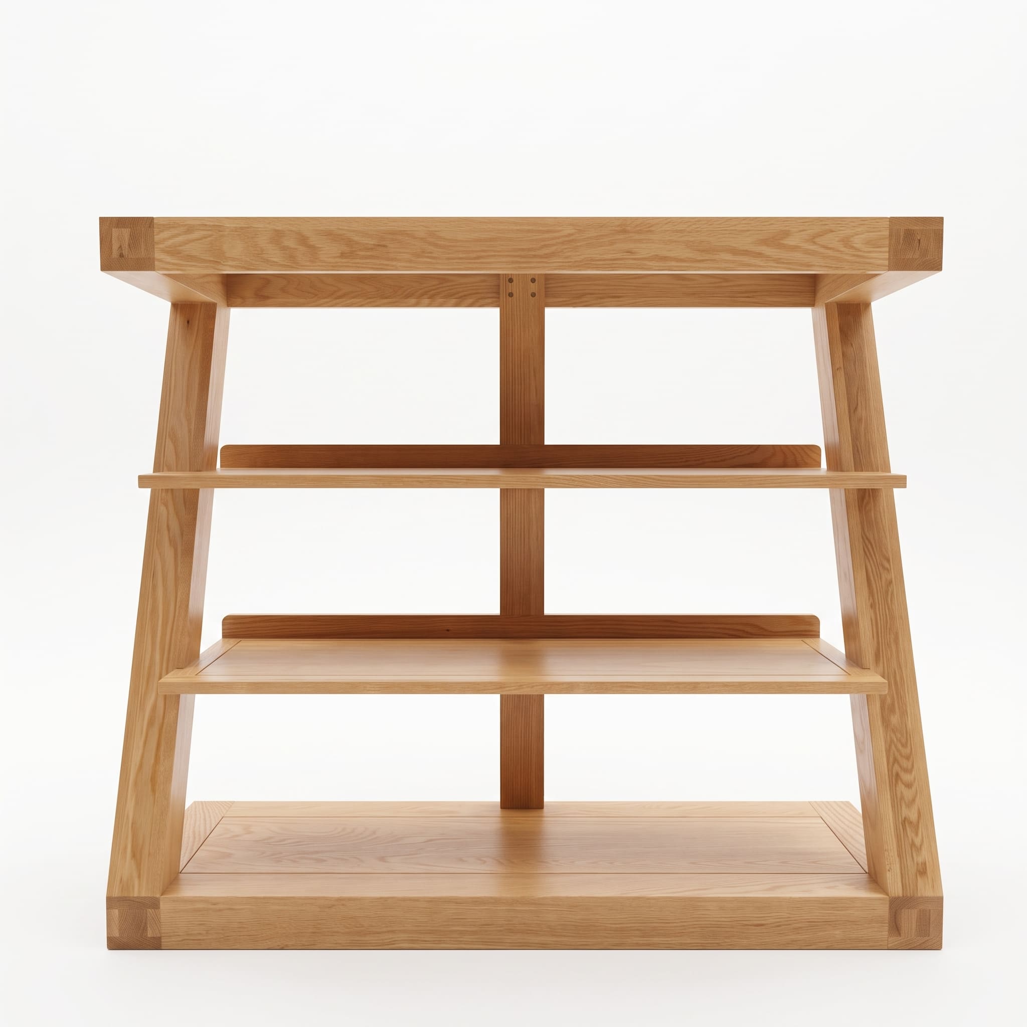Zetland Natural Solid Oak Small Bookshelf styled with books, décor, and indoor plant in a modern living room