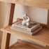 Natural oak open bookshelf with compact storage design for modern NZ and AU homes