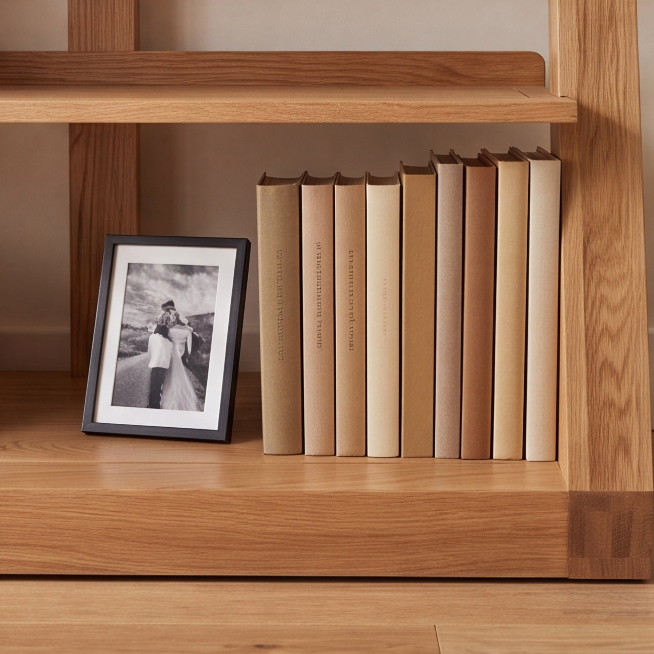 Zetland oak small bookcase for living room, study room, hallway, and home office storage