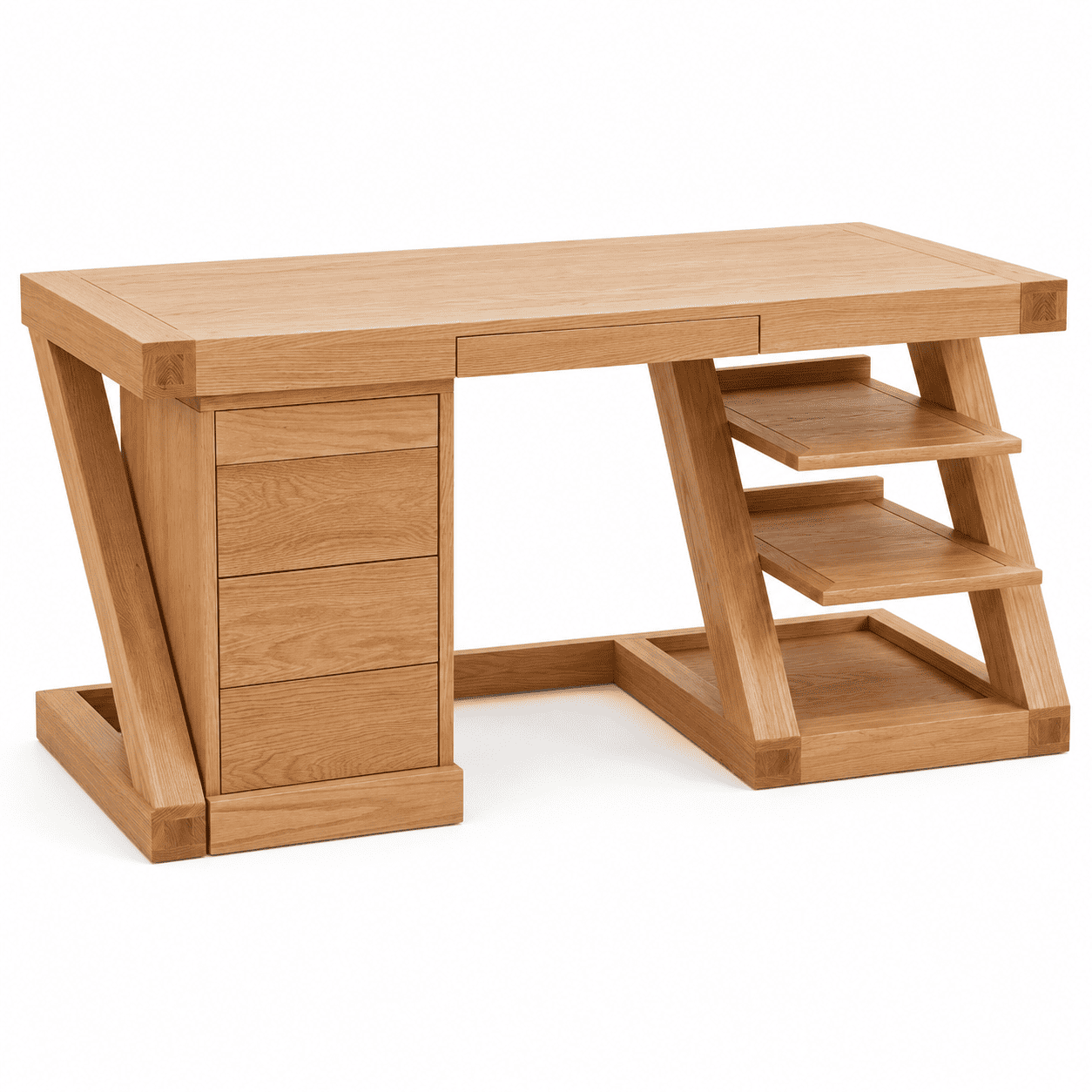 Zetland oak work station desk for home office, study room, and everyday work setup