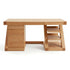 Zetland Natural Solid Oak Work Station styled in a bright home office with laptop, chair, and bookshelf
