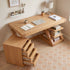 Zetland solid oak work station featuring thick timber frame and warm natural oak texture