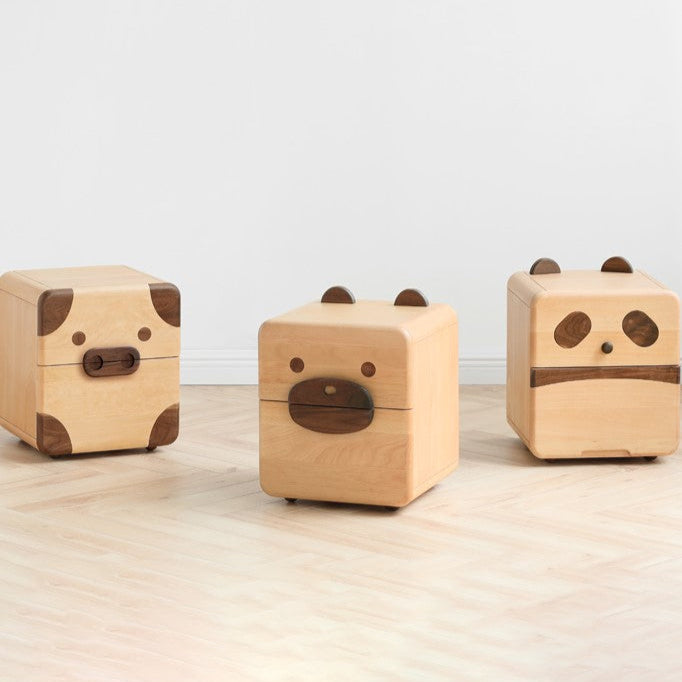 Urban Kidz Animal Oak Bedside Table - Oak Furniture Store