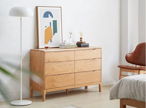 Berlin Natural Solid Oak 3 over 3 Chest Drawers - Oak Furniture Store & Sofas