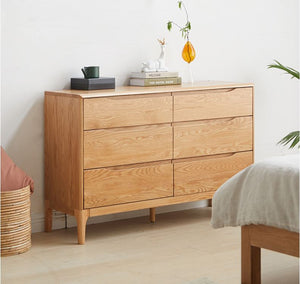 Berlin Natural Solid Oak 3 over 3 Chest Drawers - Oak Furniture Store & Sofas