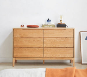 Berlin Natural Solid Oak 3 over 3 Chest Drawers - Oak Furniture Store & Sofas