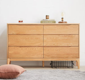 Berlin Natural Solid Oak 3 over 3 Chest Drawers - Oak Furniture Store & Sofas