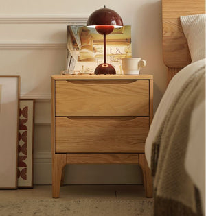 Berlin Natural Solid Oak Bedside Table - Oak Furniture Store & Sofas