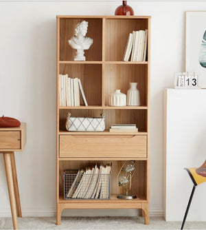 Berlin Natural Solid Oak Bookcase - Oak Furniture Store & Sofas