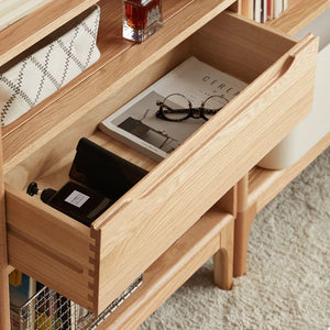 Berlin Natural Solid Oak Bookcase - Oak Furniture Store & Sofas