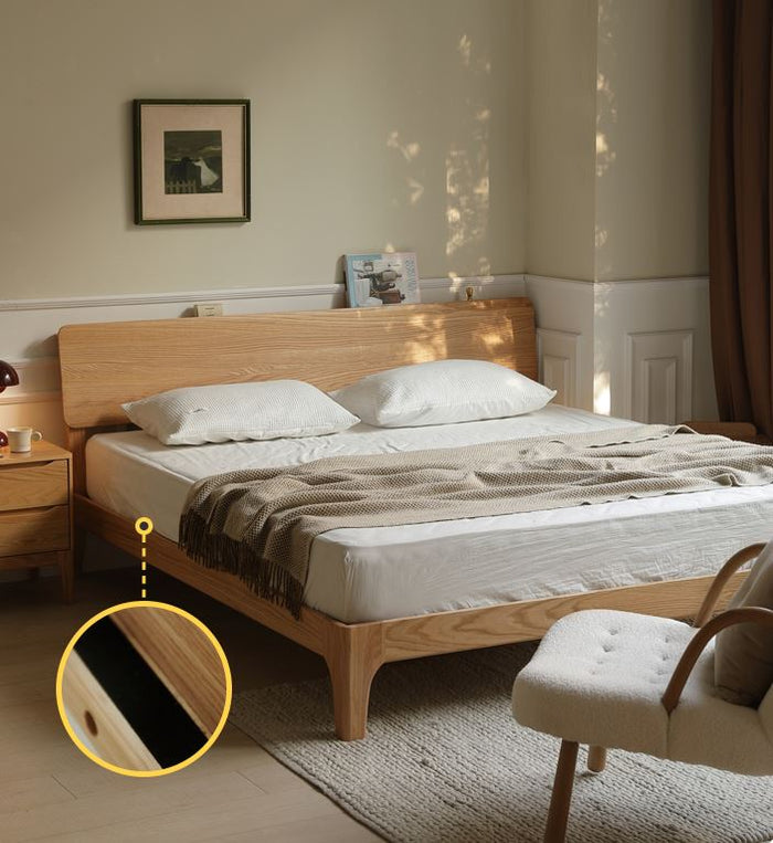 Berlin Natural Solid Oak Bed Frame